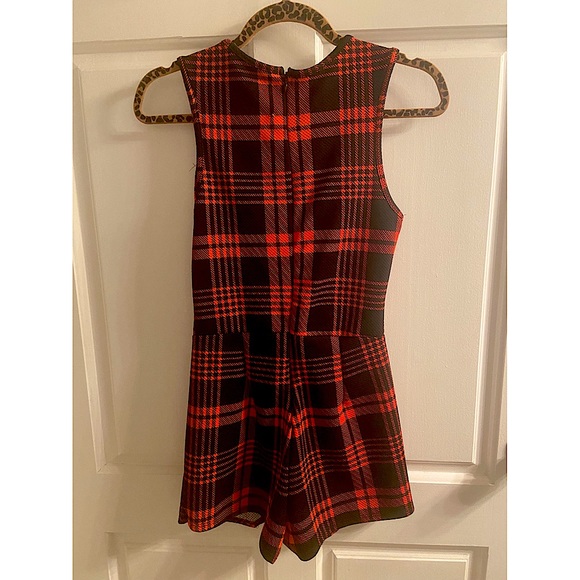 Windsor Store - Red Plaid Romper - Size Small - Picture 3 of 4